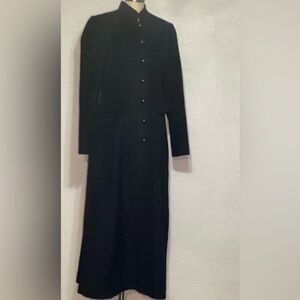 Peruvian Connection womens  Black Long trench coat size 6